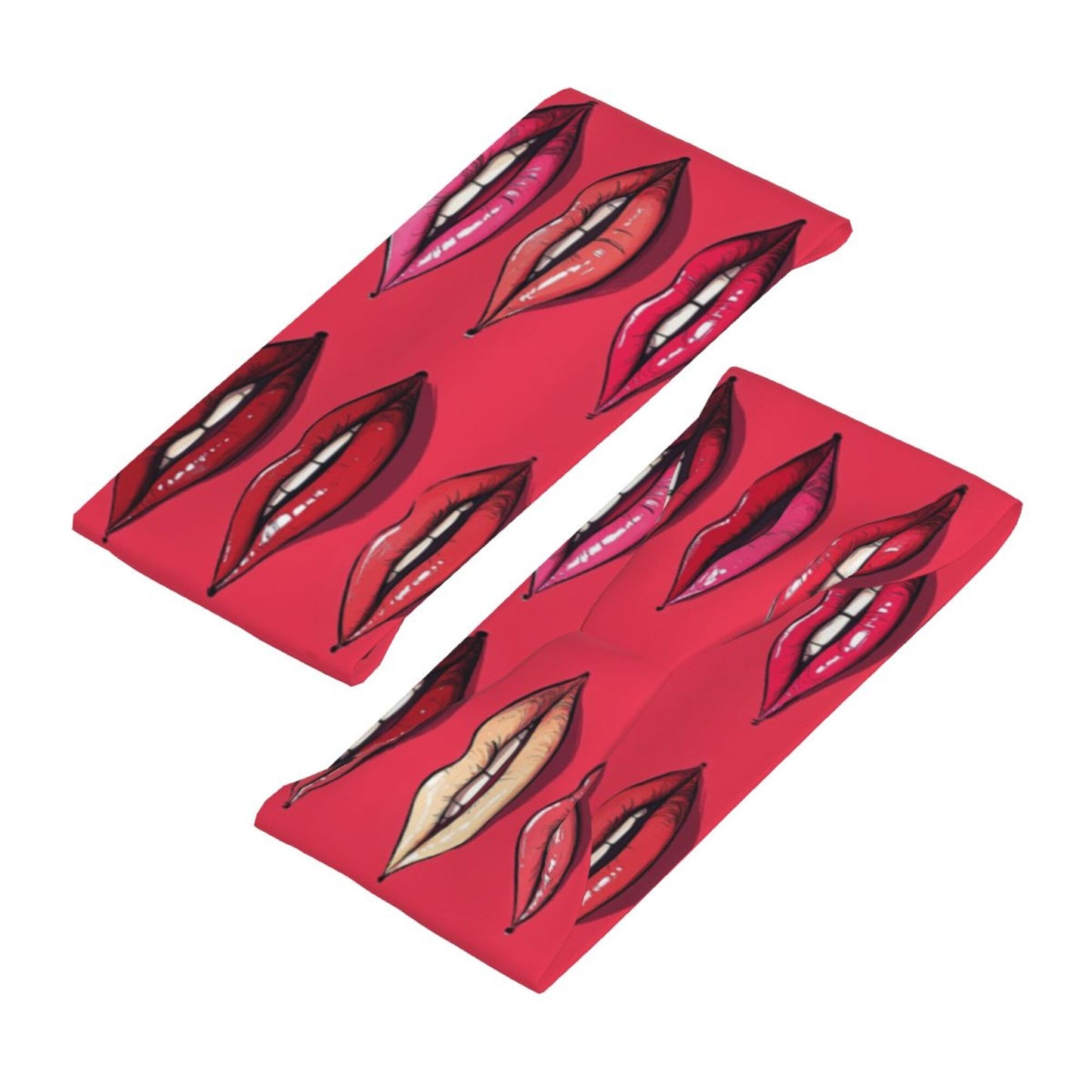 Red Sexy Lips Printed Elastic Headband – Fits 19.6-22.4 Inch Head Circumference, Sweat-Absorbing & Breathable Yoga, Gym, Running Hairband