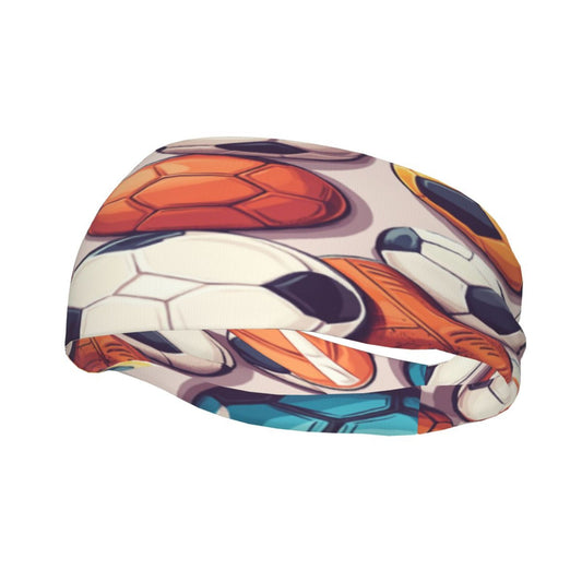 Sports-Themed Elastic Headband – Fits 19.6-22.4 Inch Head Circumference, Sweat-Absorbing & Breathable Gym, Running, Yoga Hairband
