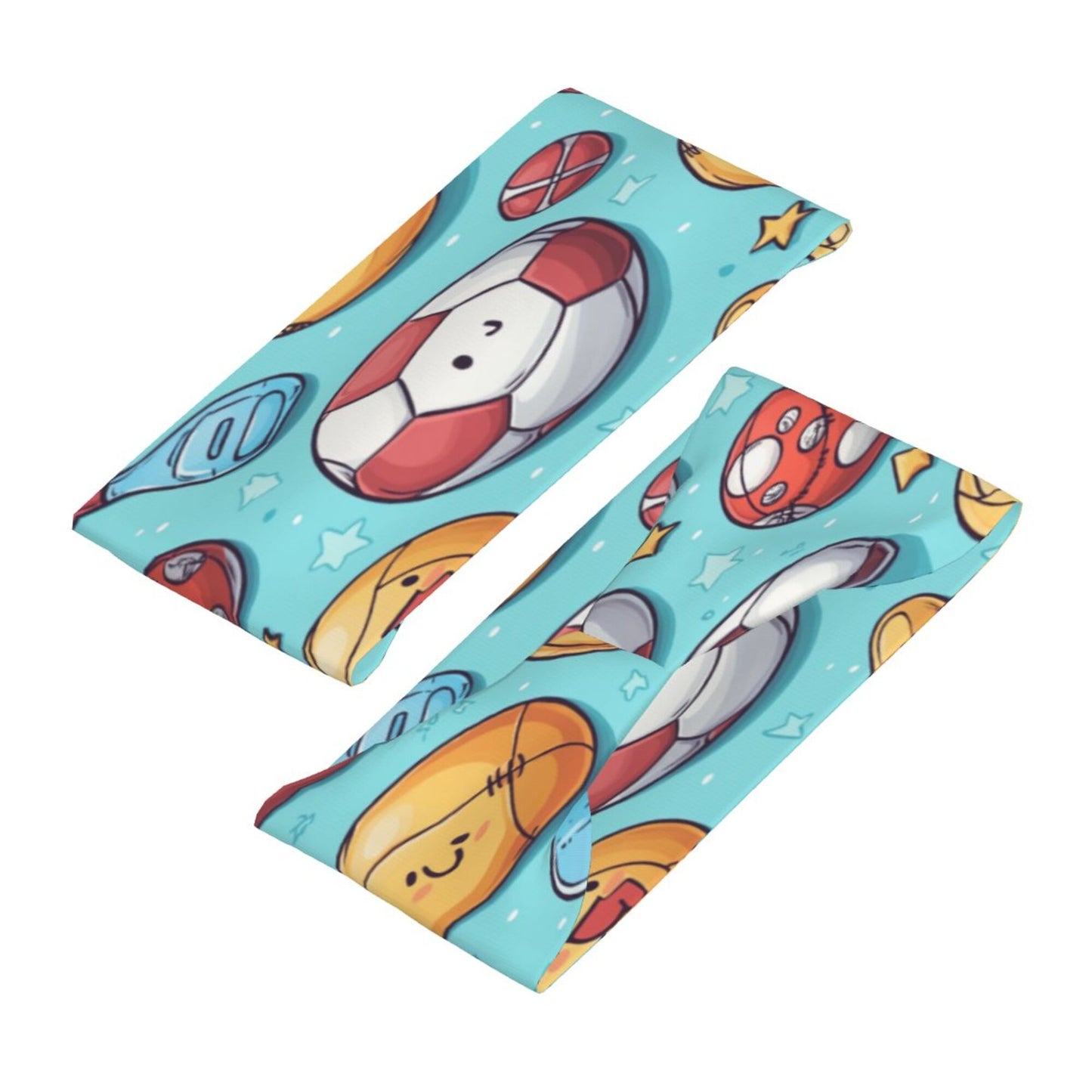 Ocean-Themed Cartoon Printed Elastic Headband – Fits 19.6-22.4 Inch Head Circumference, Sweat-Absorbing & Breathable Yoga, Running, Sports Hairband