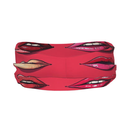 Red Sexy Lips Printed Elastic Headband – Fits 19.6-22.4 Inch Head Circumference, Sweat-Absorbing & Breathable Yoga, Gym, Running Hairband