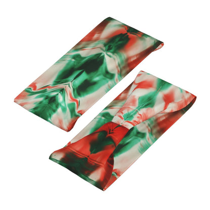 Red & Green Gradient Abstract Printed Elastic Headband – Fits 19.6-22.4 Inch Head Circumference, Sweat-Absorbing & Breathable Yoga, Gym, Running Hairband